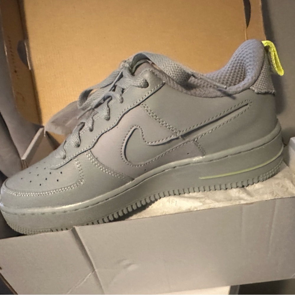 Wolf Gray Nike Sneakers with Neon Accent
